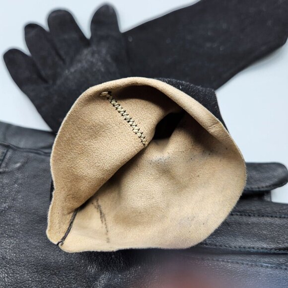 Ladies Leather Gloves Black Suede Fit Small Lined + Unlined Lot of 2 - Picture 9 of 10